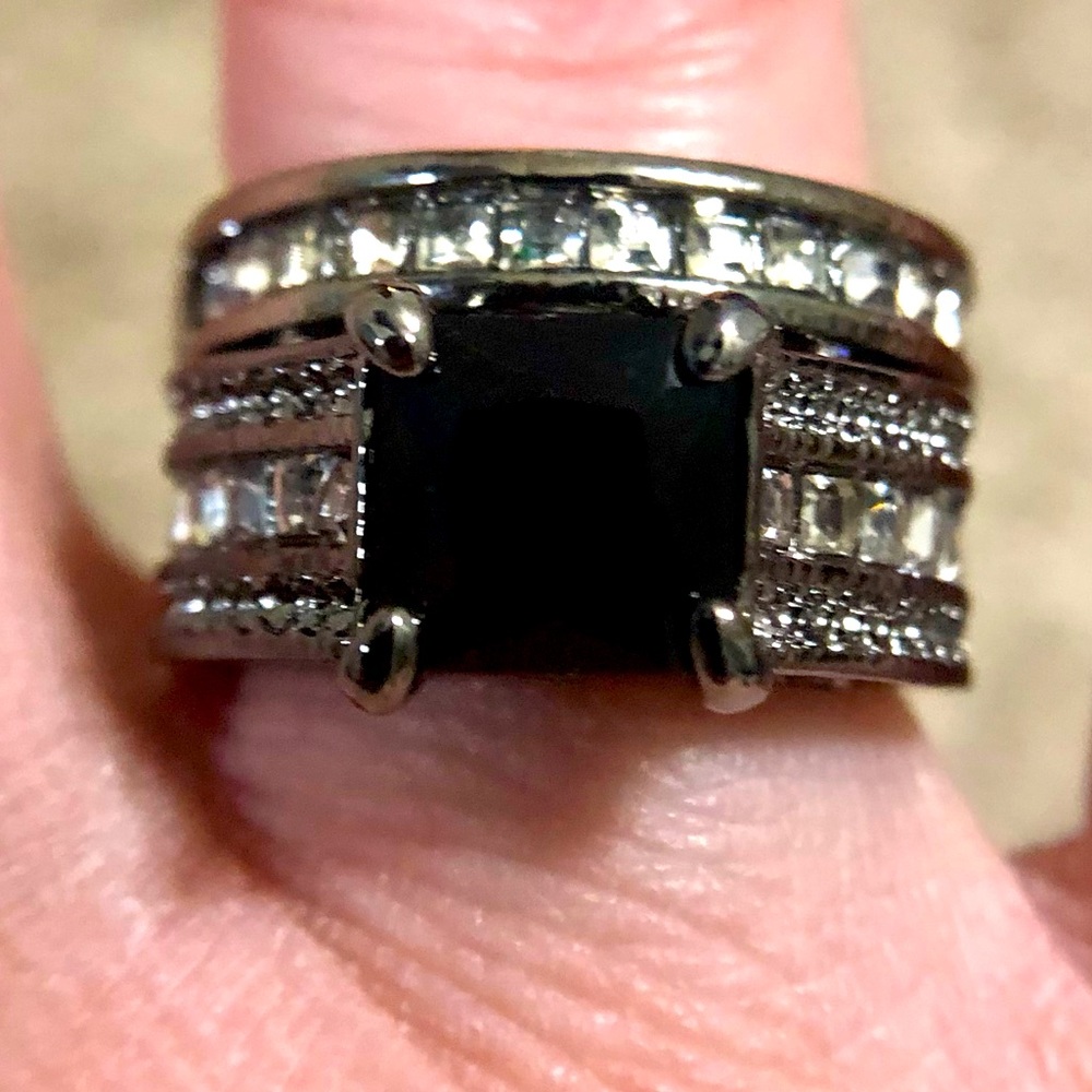 Black CZ Ring Set